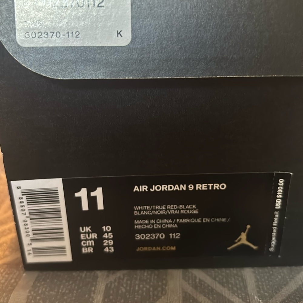 Men’s air Jordan 9 retro brand new sz 11